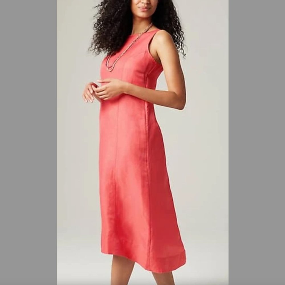 Beautiful NWT J Jill dress in Linen Blend, Coral Color XS (Fits like an S)